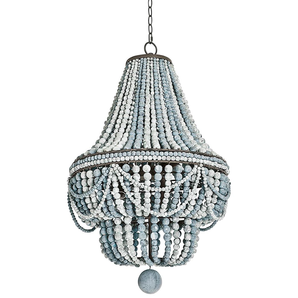 Malibu 20 1/2" Wide Weathered Blue 6-Light Chandelier