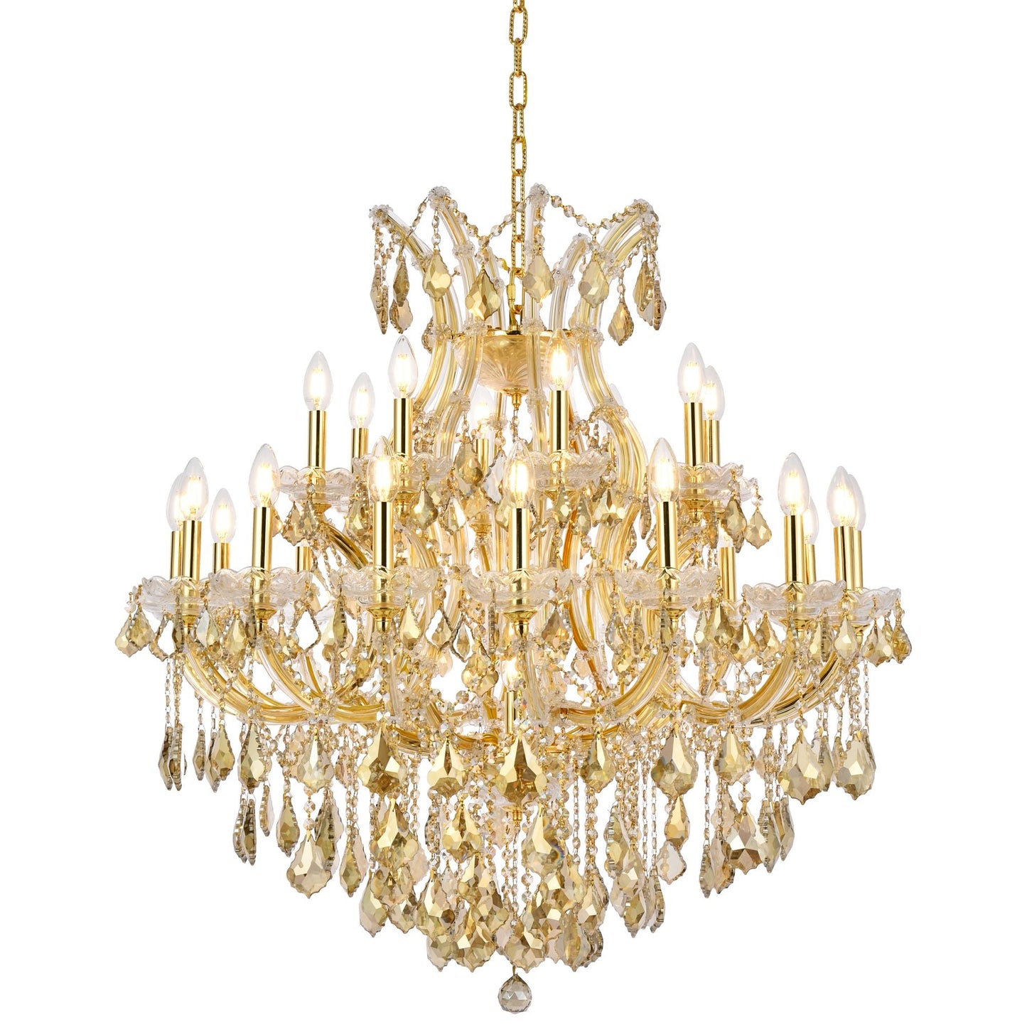 Maria Theresa 36" Wide Gold Crystal 24-Light Chandelier
