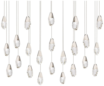 Martini 7"H x 53"W 23-Light Crystal Multi-Light Pendant in Polish