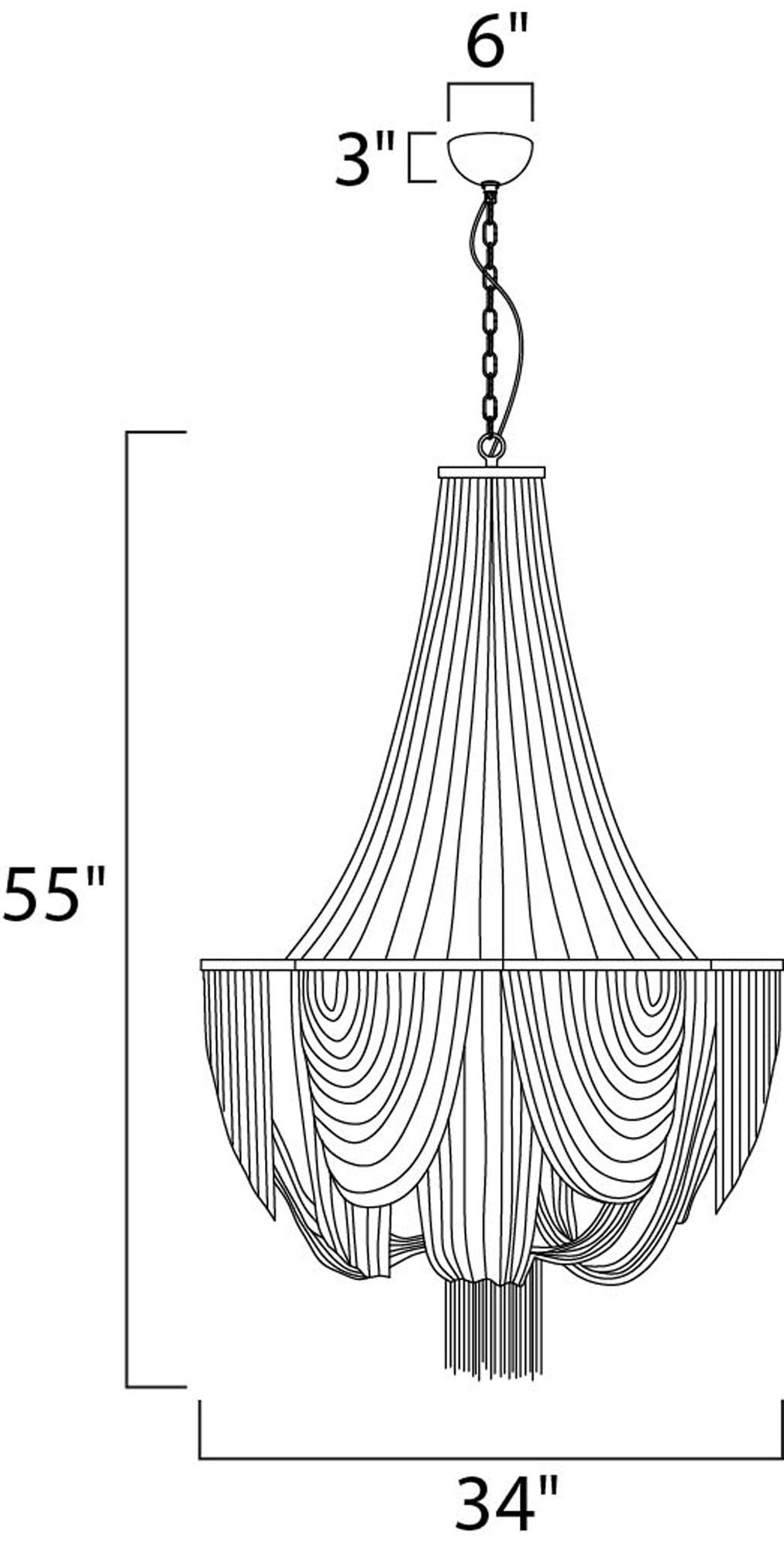 Maxim Chantilly 34" Wide Nickel Jewelry Chain Chandelier