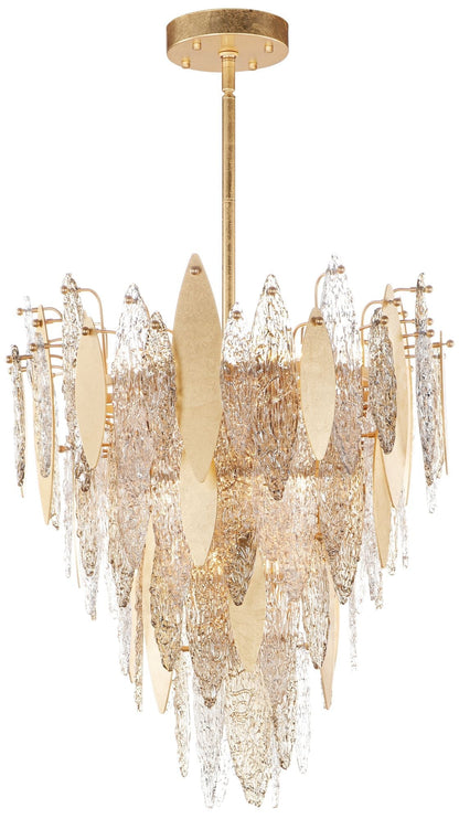 Maxim Majestic 24" Wide Gold Leaf Pendant Chandelier