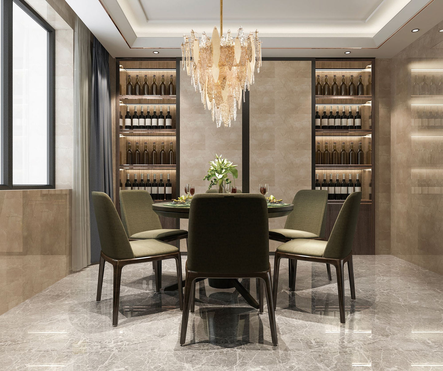 Maxim Majestic 32 1/2" Wide Gold Leaf and Glass Chandelier