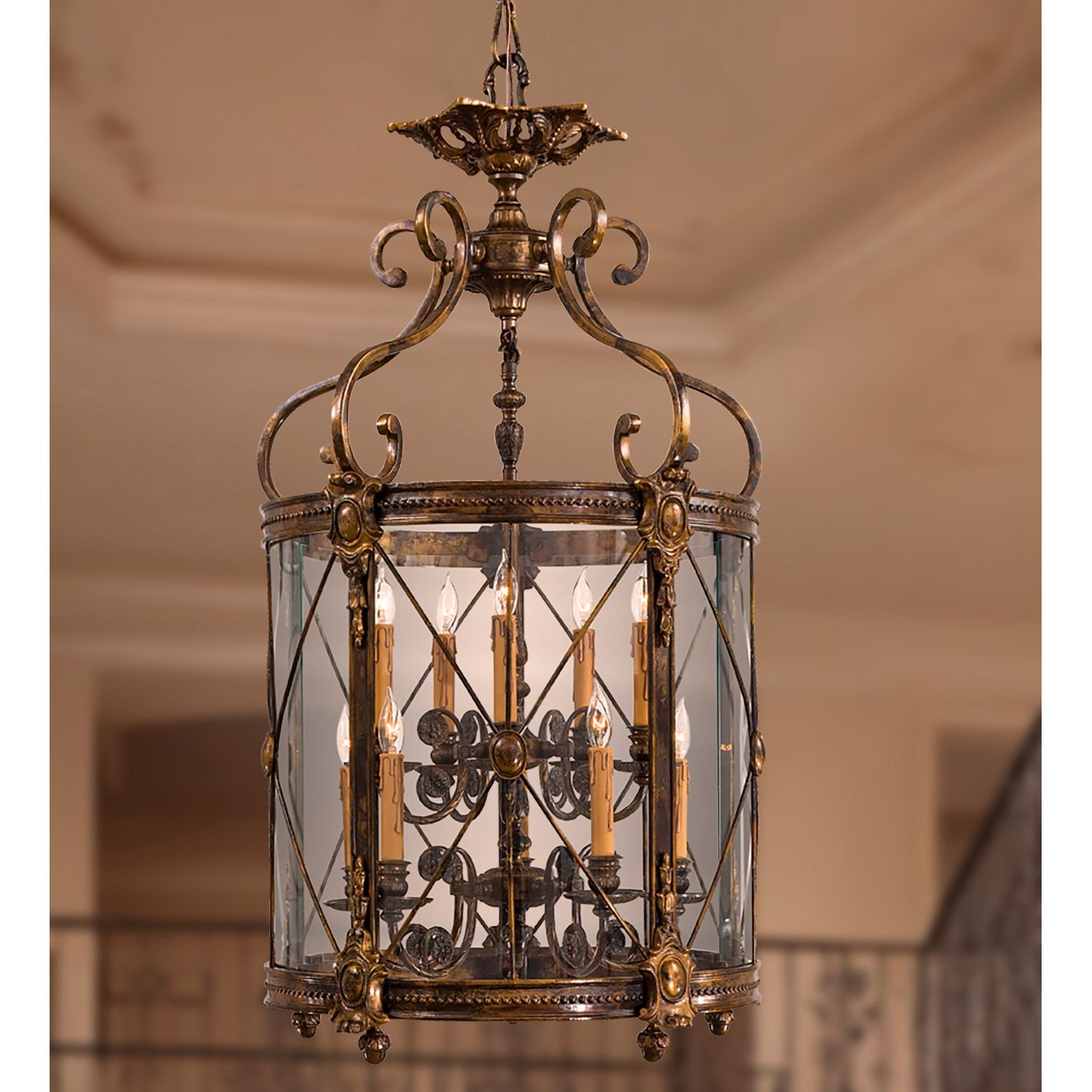 Metropolitan 10-Light 22.04-in Bronze Oxide Pendant with Clear Glass Shades