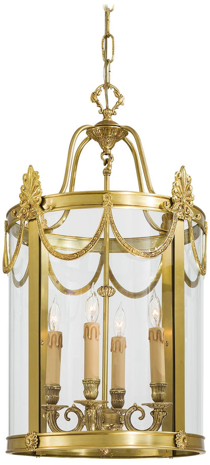 Metropolitan 4-Light 15.25-in Dore Gold Foyer Pendant with Glass Shade