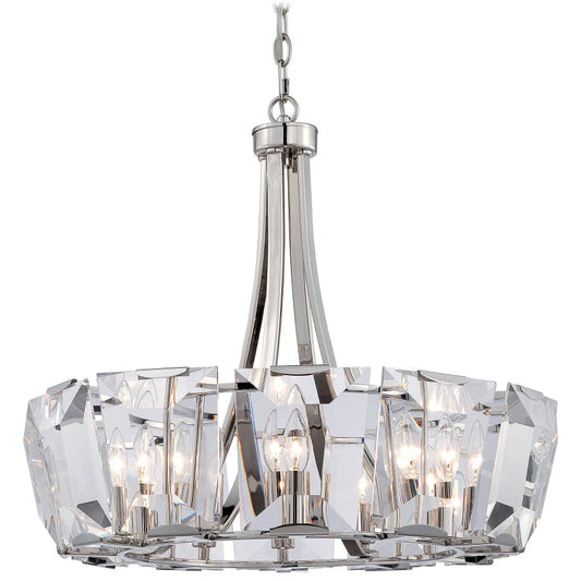 Metropolitan 12 Light 1 Tier Crystal Drum Chandelier from the Castle Aurora Collection