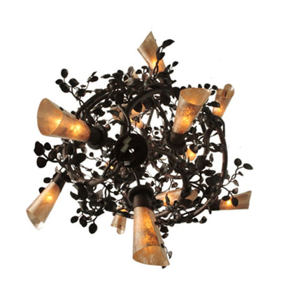 Meyda Tiffany Vinca Vine 30 Light 40" Wide Wrought Iron Waterfall Chandelier