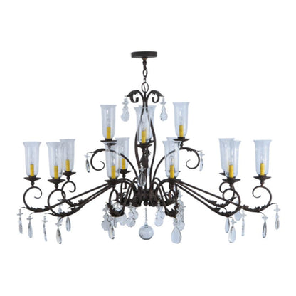 Meyda Tiffany Windsor 14 Light 38" Wide Crystal Candle Style Chandelier - Custom Finish