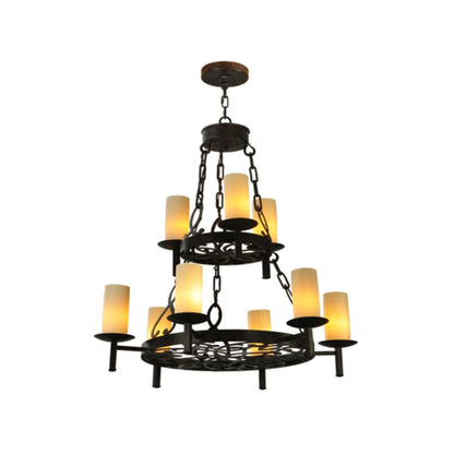 Meyda Tiffany Newcastle 9 Light 33" Wide Pillar Candle Style Chandelier