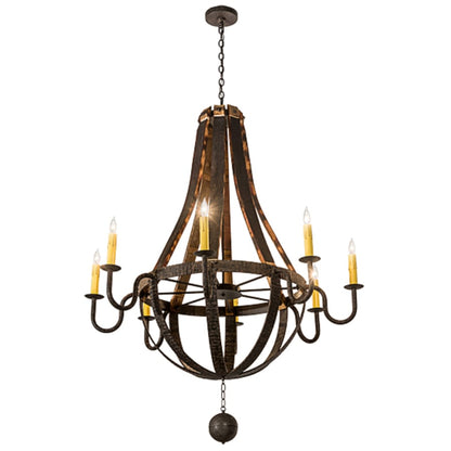 Meyda Tiffany Barrel Stave Madera 8 Light 48" Wide Taper Candle Style Chandelier - Coffee Bean Finish