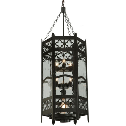 Meyda Tiffany Church 6 Light 19" Wide Taper Candle Pendant