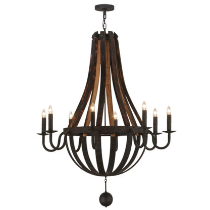 Meyda Tiffany Barrel Stave Madera 8 Light 45" Wide Taper Candle Empire Chandelier