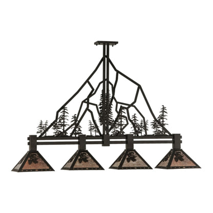 Meyda Tiffany Tall Pines 4 Light 60" Wide Linear Pendant