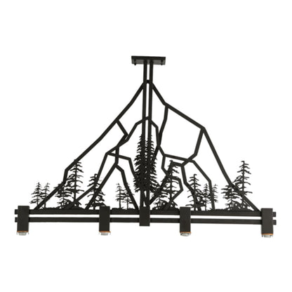 Meyda Tiffany Tall Pines 4 Light 60" Wide Linear Pendant