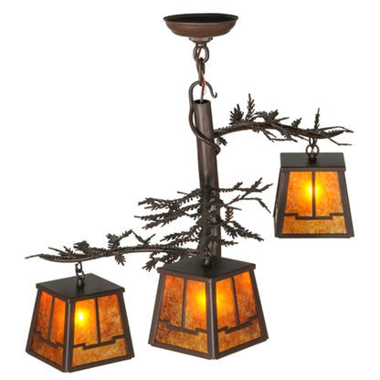 Meyda Tiffany Pine Branch Valley View 3 Light 28" Wide Chandelier