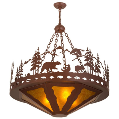 Meyda Tiffany Bear Family 4 Light 36" Wide Pendant