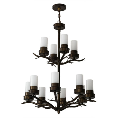 Meyda Tiffany Winter Solstice 12 Light 30" Wide Pillar Candle Chandelier