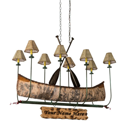 Meyda Tiffany Personalized Canoe 8 Light 51" Wide Linear Chandelier