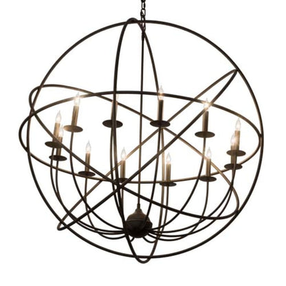 Meyda Tiffany Atom Enerjisi 12 Light 42" Wide Taper Candle Globe Chandelier