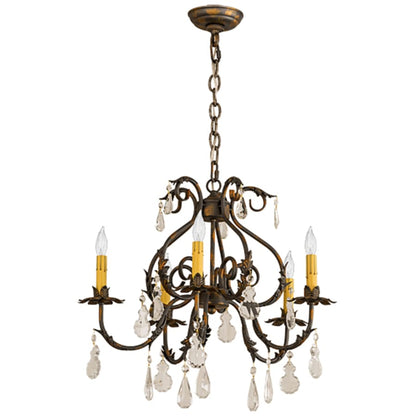 Meyda Tiffany Chantilly 5 Light 24" Wide Crystal Candle Style Chandelier
