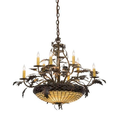 Meyda Tiffany Greenbriar Oak 11 Light 42" Wide Taper Candle Style Chandelier