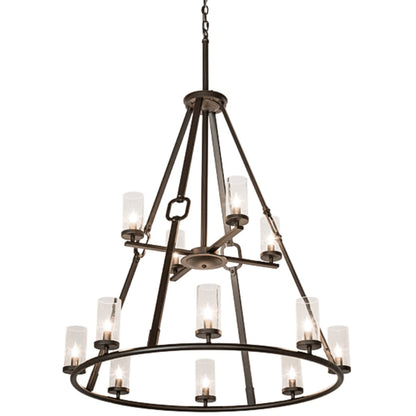 Meyda Tiffany Loxley Hugo 12 Light 38" Wide Ring Chandelier