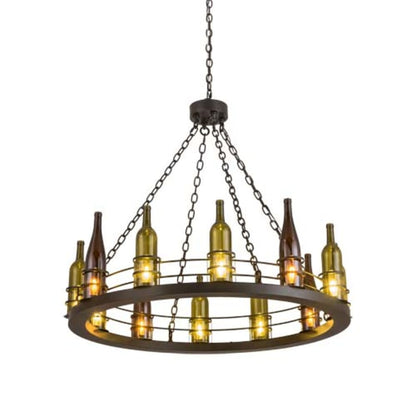 Meyda Tiffany Tuscan Vineyard 12 Light 42" Wide Ring Chandelier