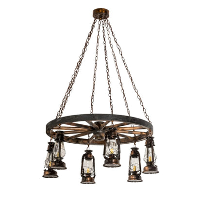 Meyda Tiffany Miners Lantern 6 Light 40" Wide Lantern Chandelier