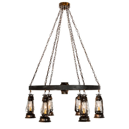 Meyda Tiffany Miners Lantern 6 Light 40" Wide Lantern Chandelier