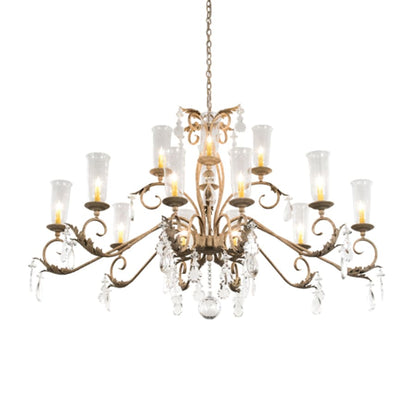 Meyda Tiffany Long Windsor 14 Light 38" Wide Crystal Chandelier
