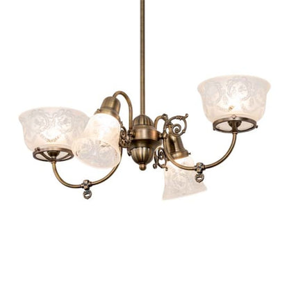 Meyda Tiffany Long Revival Gas and Electric 4 Light 21" Wide Chandelier