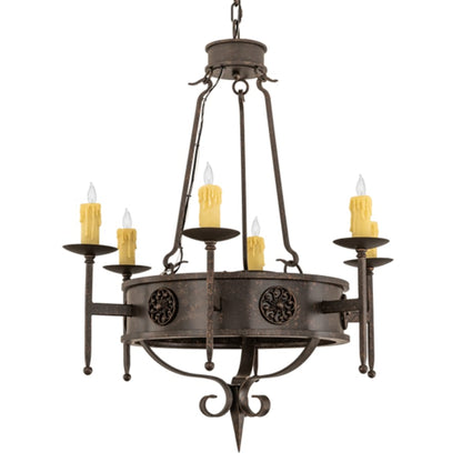 Meyda Tiffany Lorenzo 6 Light 30" Wide Taper Candle Style Chandelier
