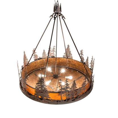 Meyda Tiffany 6 Light 54" Wide Abstract Pendant