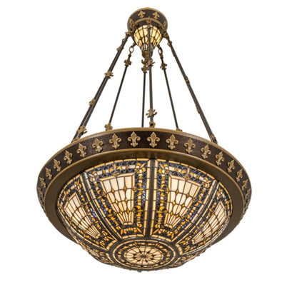Meyda Tiffany Fleur-de-lis 4 Light 28" Wide Pendant