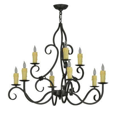 Meyda Tiffany Clayton 9 Light 36" Wide Taper Candle Style Chandelier