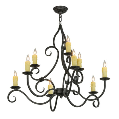 Meyda Tiffany Clayton 9 Light 36" Wide Taper Candle Style Chandelier