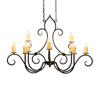 Meyda Tiffany Long Clifton 10 Light 48" Wide Taper Candle Style Chandelier