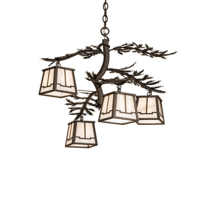 Meyda Tiffany Pine Branch 4 Light 26" Wide Chandelier