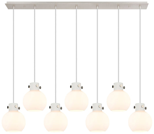 Milan 36.13" Wide 5 Light Polished Nickel Linear Pendant With Clear Sh
