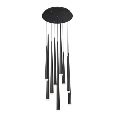 Modern Forms Cascade 9 Light 17" Wide LED Crystal Multi Light Pendant with Frosted Glass Endcap Shades