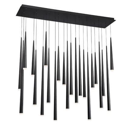 Modern Forms Cascade 23 Light 54" Wide LED Crystal Linear Multi Light Pendant with Frosted Glass Endcap Shades