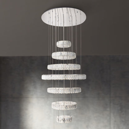Monroe 33 1/2" Wide Chrome and Crystal 7-Tier LED Chandelier