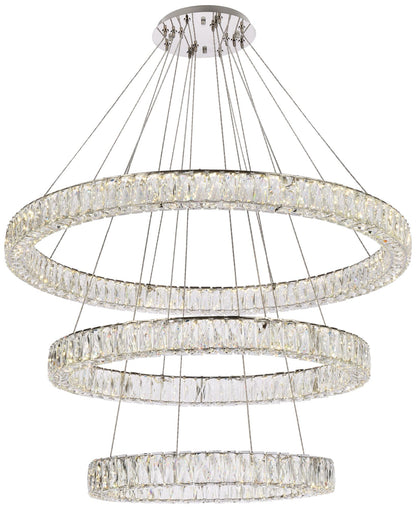 Monroe 41" Led Triple Ring Chandelier