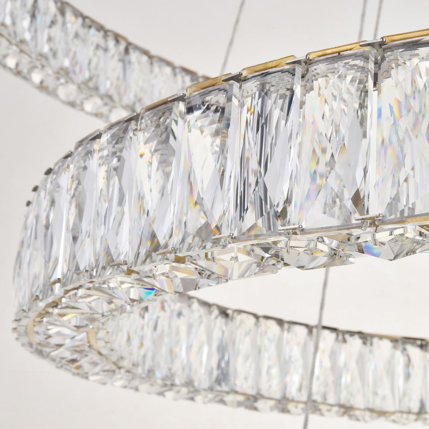 Monroe 42" Wide Gold and Crystal 4-Tier LED Chandelier
