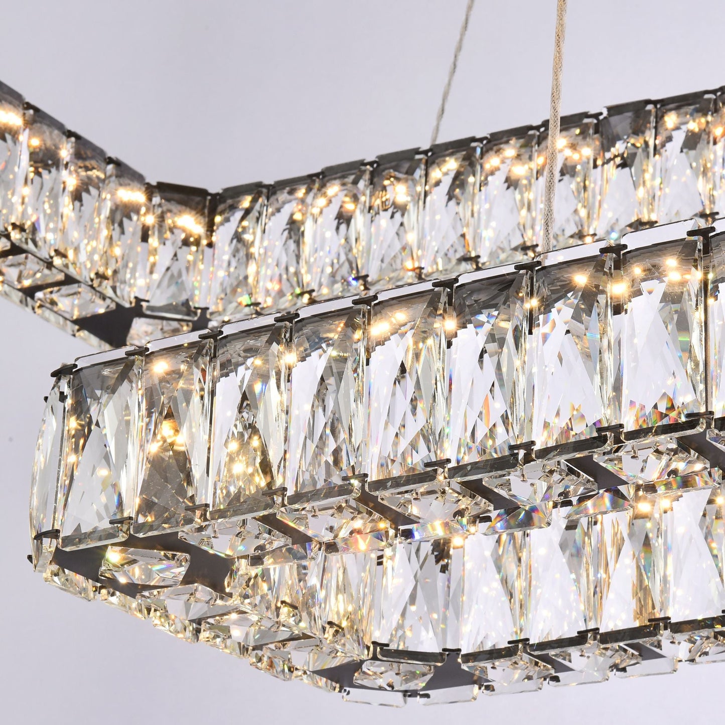Monroe 50" Led Triple Rectangle Pendant In Black