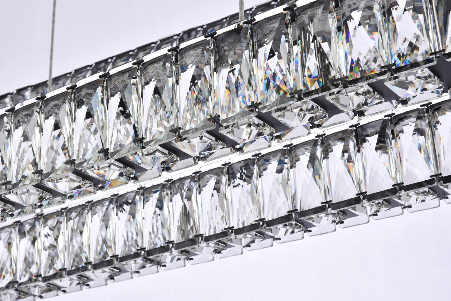 Monroe 50" Wide Black Crystal 3-Tier LED Pendant Light