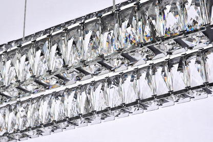 Monroe 50" Wide Black Crystal 3-Tier LED Pendant Light