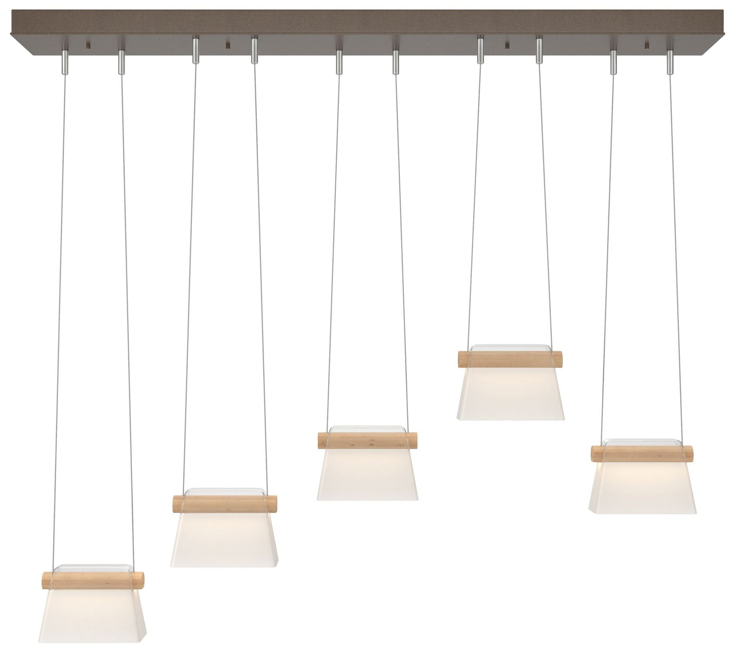 More Cowbell LED Pendant - Bronze - Maple Wood - Clear - Frosted Diffuser