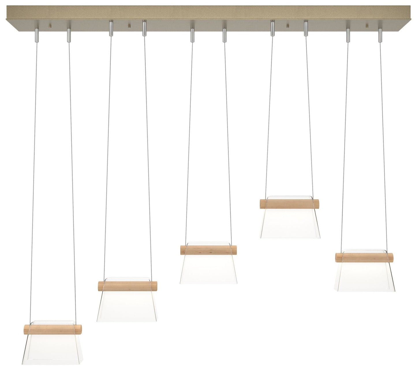 More Cowbell LED Pendant - Gold - Maple Wood - Clear