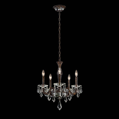 Napoli 22.6"H x 20.4"W 5-Lt Crystal Chandelier in Hrlm Bronze