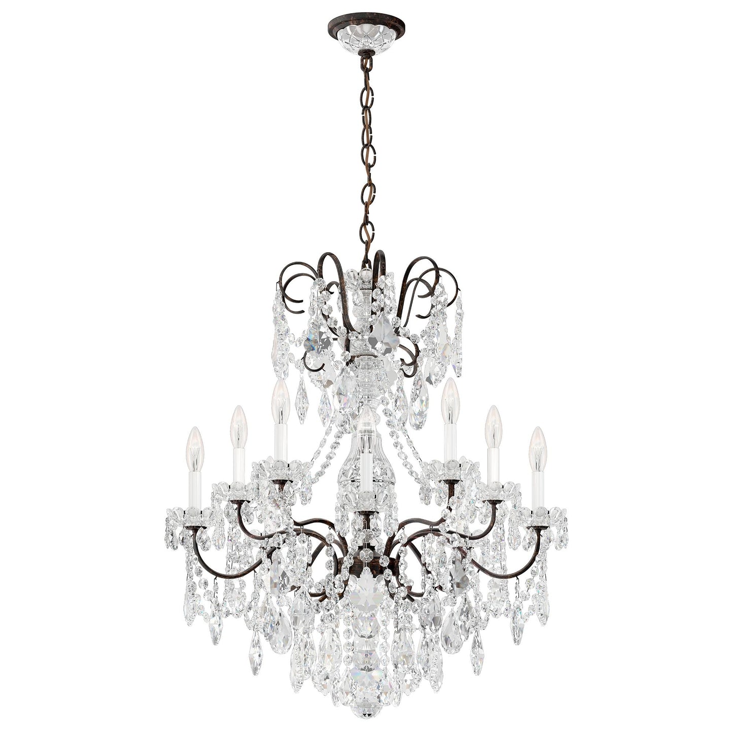 New Orleans 31"H x 28"W 10-Light Crystal Chandelier in Heirloom B